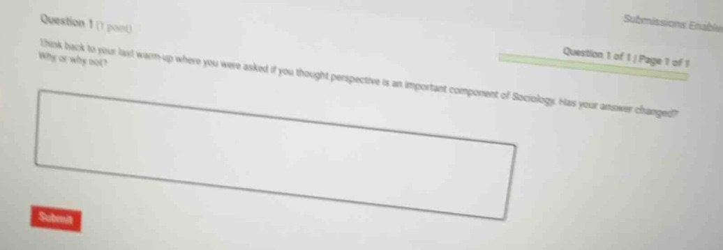 question 1 (1 point) think back to your last warm - up where you were a…