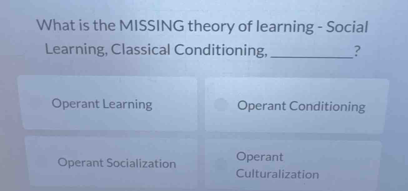what is the missing theory of learning - social learning, classical con…