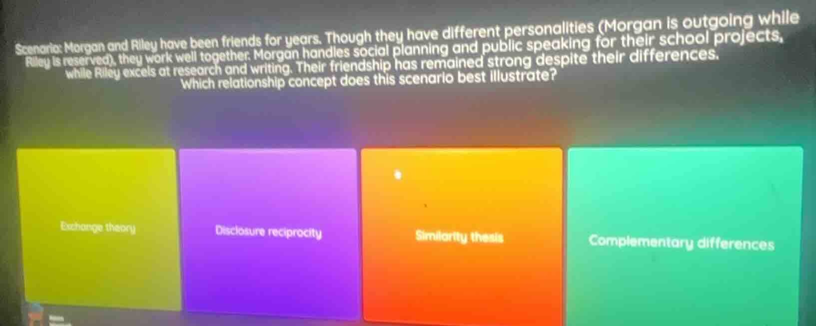 scenario: morgan and riley have been friends for years. though they hav…