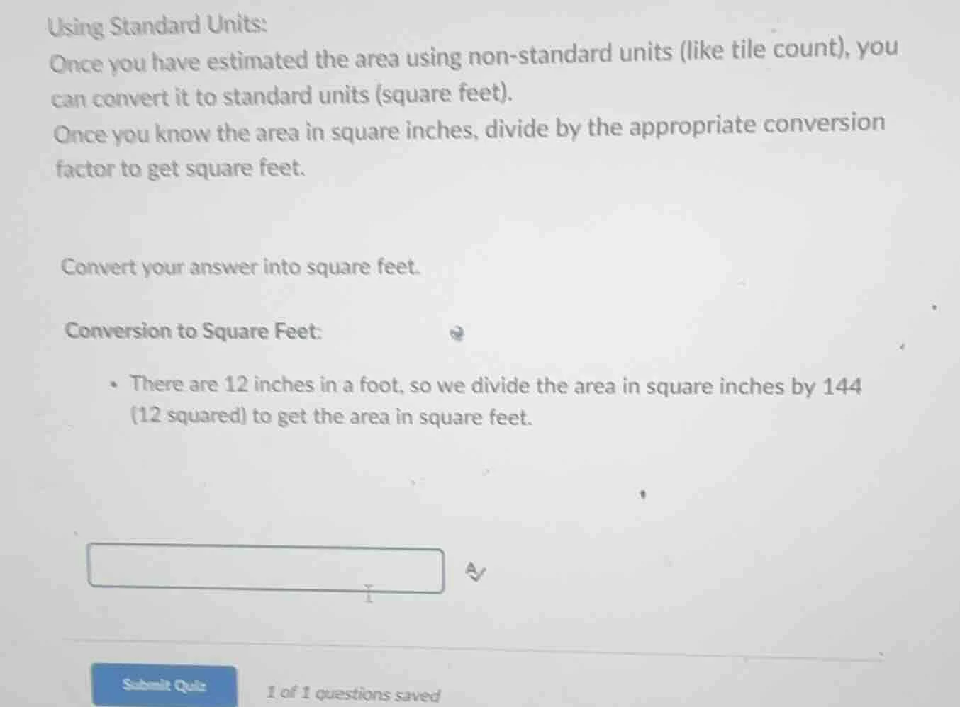 using standard units: once you have estimated the area using non - stan…
