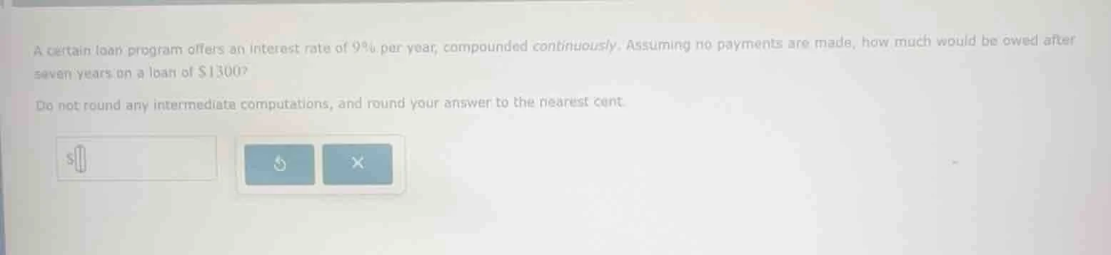 a certain loan program offers an interest rate of 9% per year, compound…