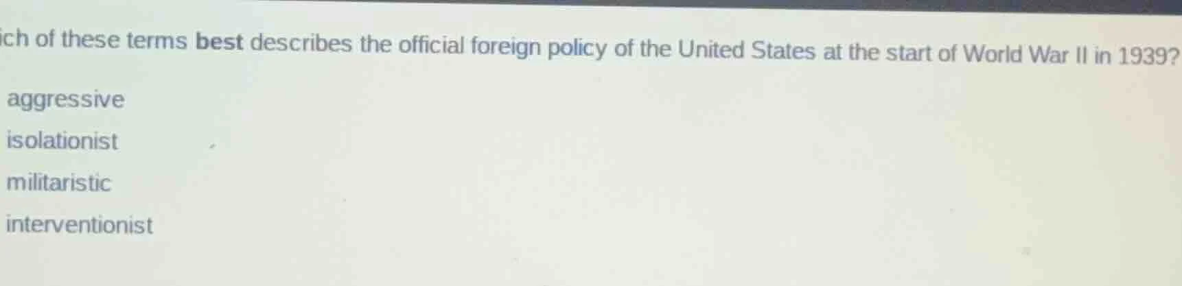 ich of these terms best describes the official foreign policy of the un…