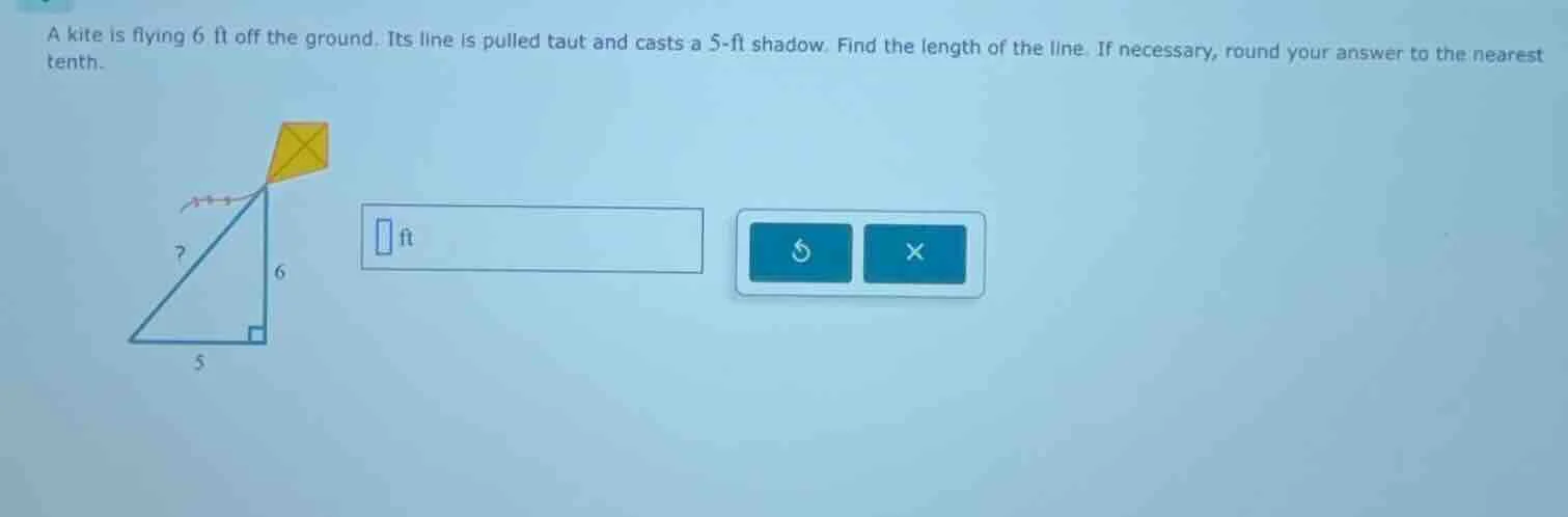 a kite is flying 6 ft off the ground. its line is pulled taut and casts…