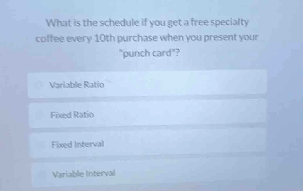 what is the schedule if you get a free specialty coffee every 10th purc…
