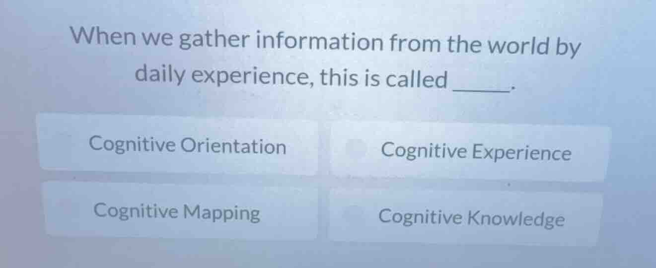 when we gather information from the world by daily experience, this is …