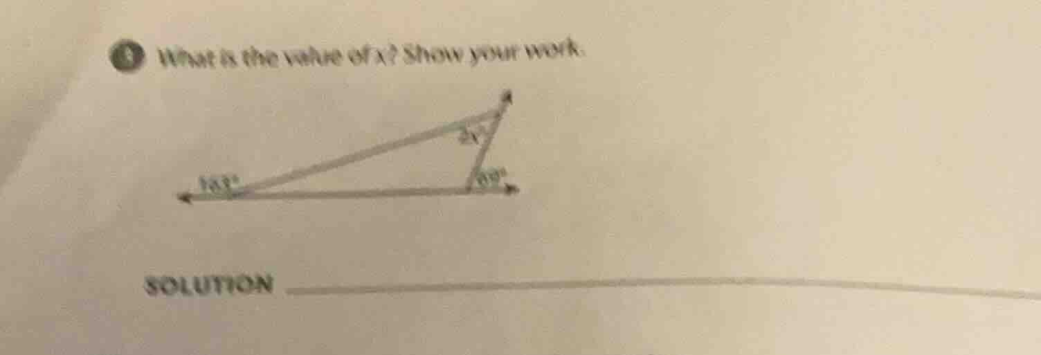 what is the value of x? show your work. solution