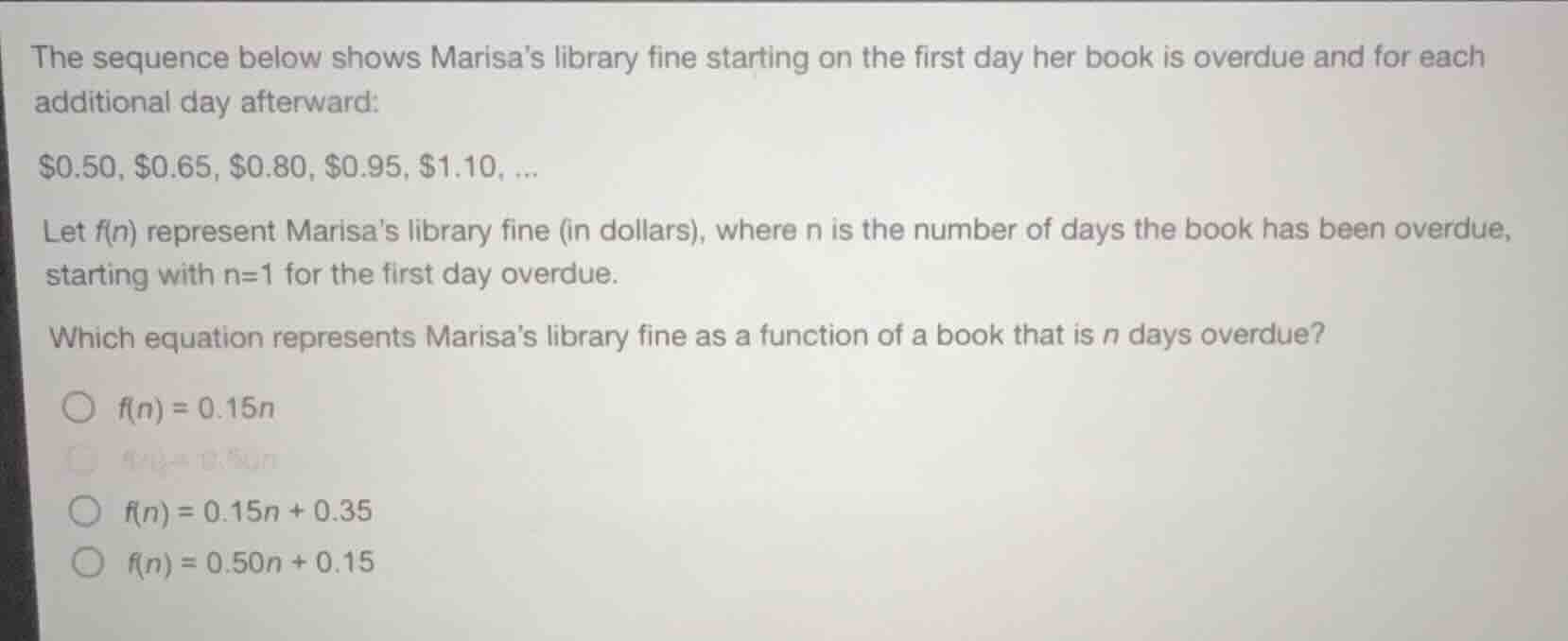 the sequence below shows marisas library fine starting on the first day…