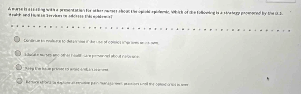 a nurse is assisting with a presentation for other nurses about the opi…