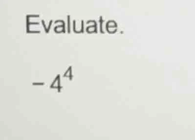 evaluate. $-4^4$