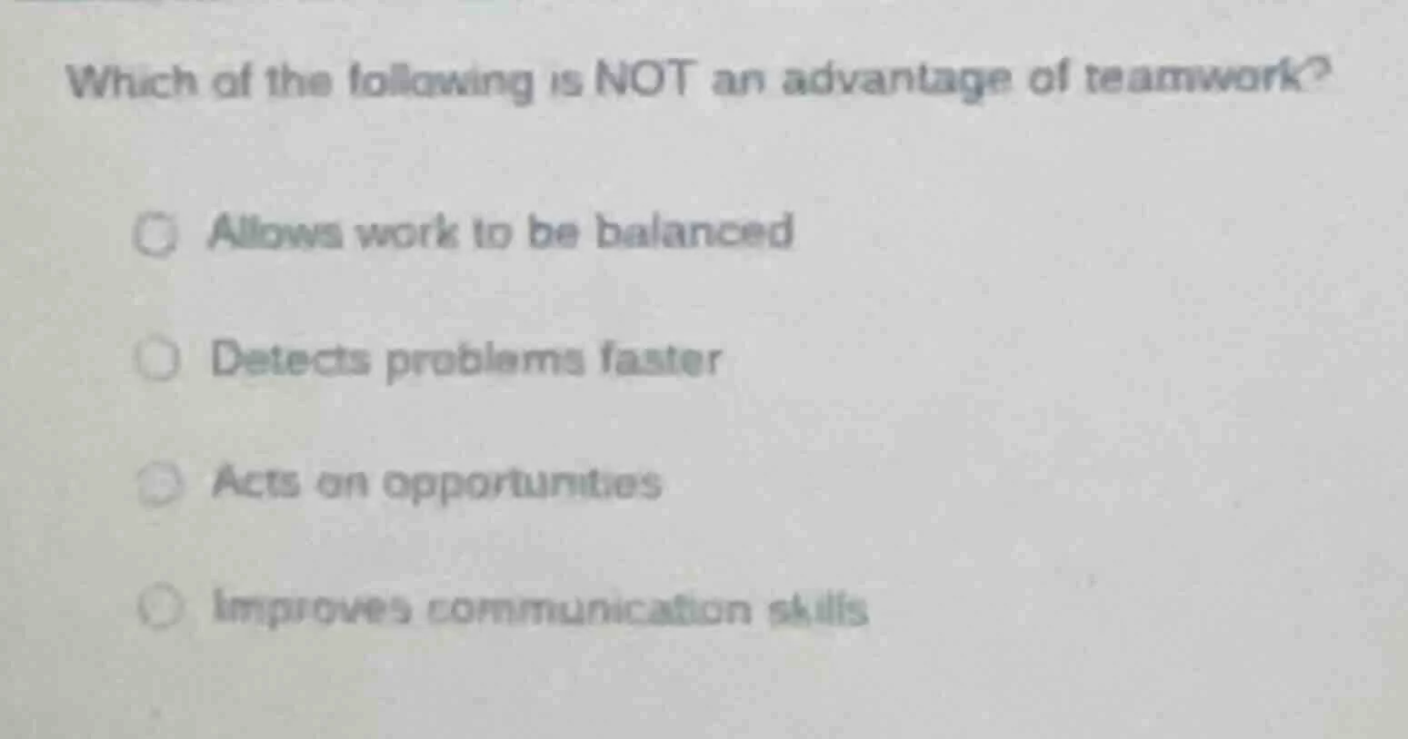 which of the following is not an advantage of teamwork? allows work to …