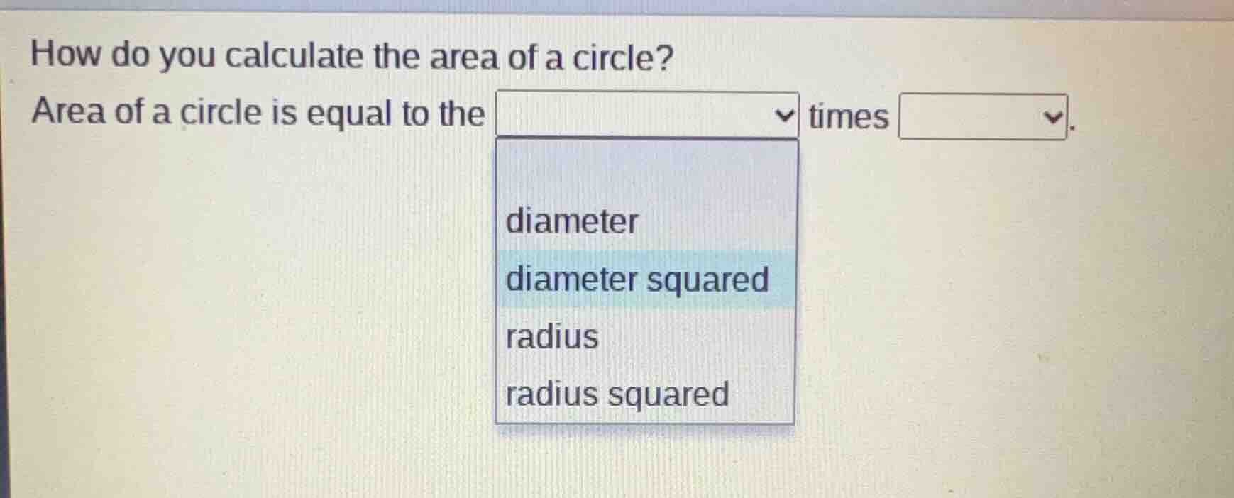 how do you calculate the area of a circle? area of a circle is equal to…