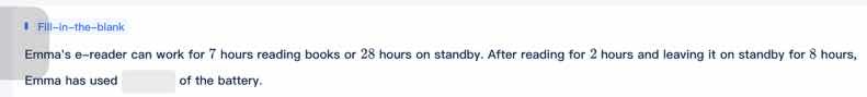 fill - in - the - blank emma’s e - reader can work for 7 hours reading …