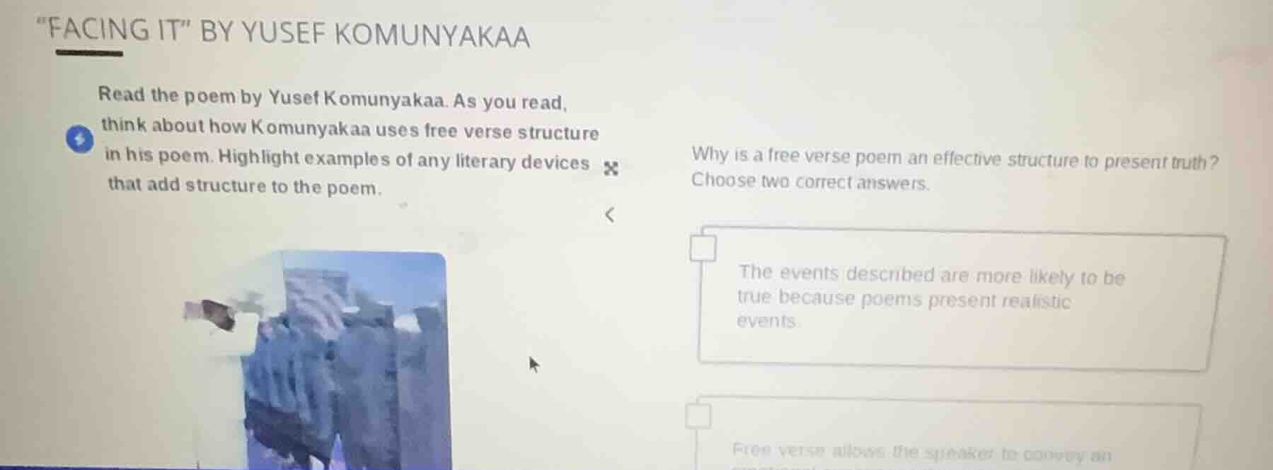 \facing it\ by yusef komunyakaa read the poem by yusef komunyakaa. as y…