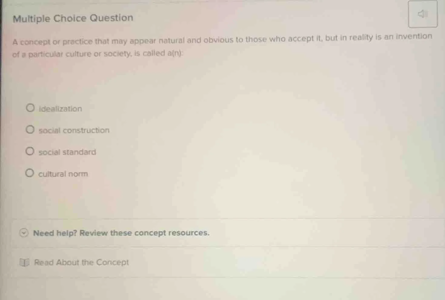multiple choice question a concept or practice that may appear natural …