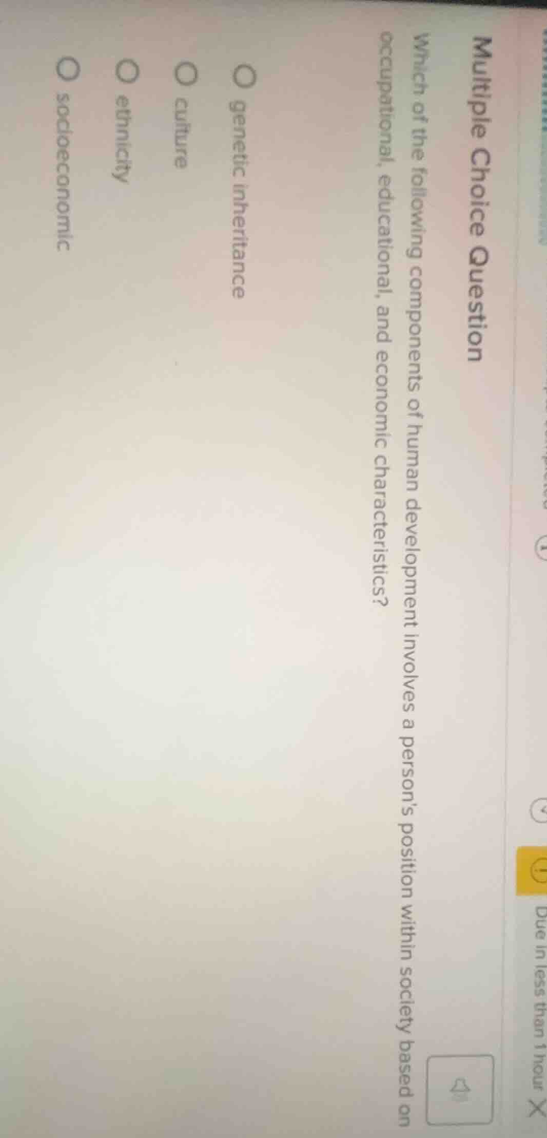 multiple choice question which of the following components of human dev…