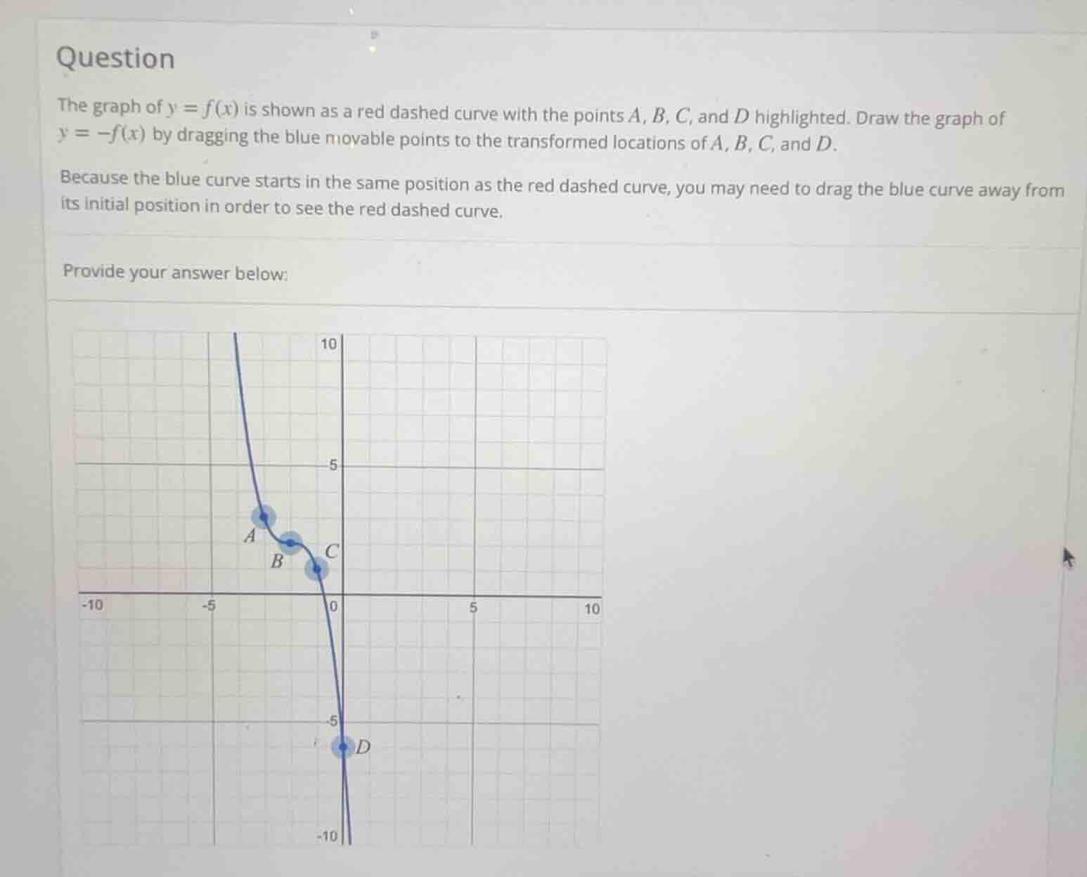 question the graph of ( y = f(x) ) is shown as a red dashed curve with …