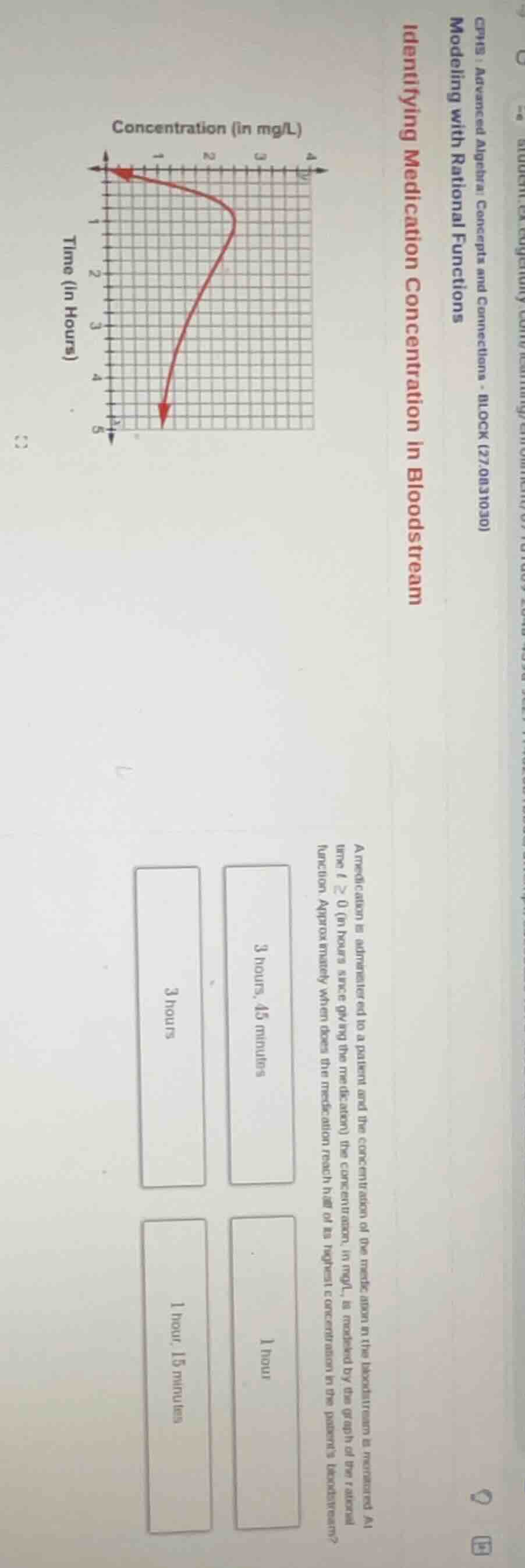 identifying medication concentration in bloodstream modeling with ratio…