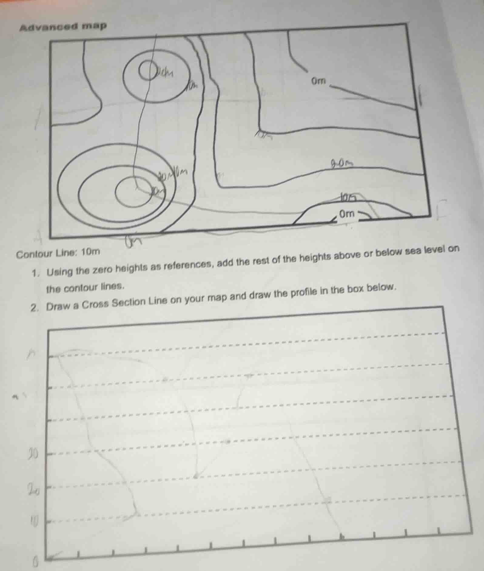 advanced map contour line: 10m 1. using the zero heights as references,…