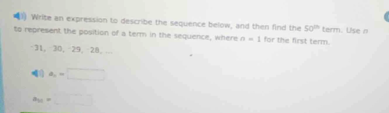 write an expression to describe the sequence below, and then find the 5…
