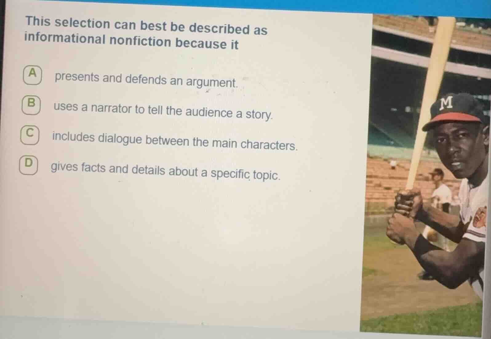 this selection can best be described as informational nonfiction becaus…