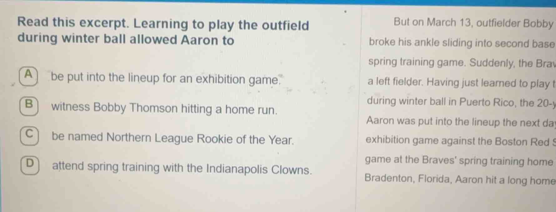 read this excerpt. learning to play the outfield during winter ball all…
