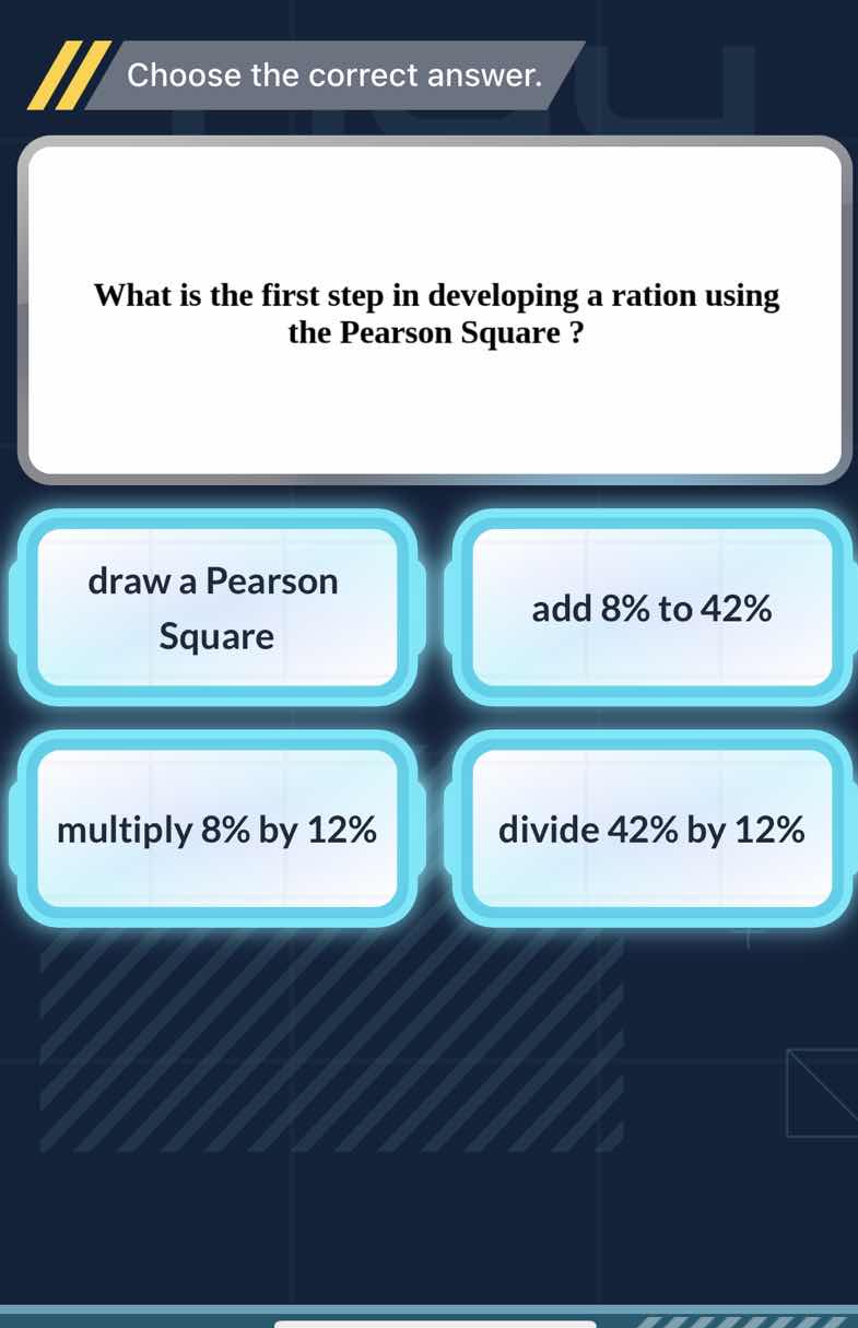 choose the correct answer. what is the first step in developing a ratio…
