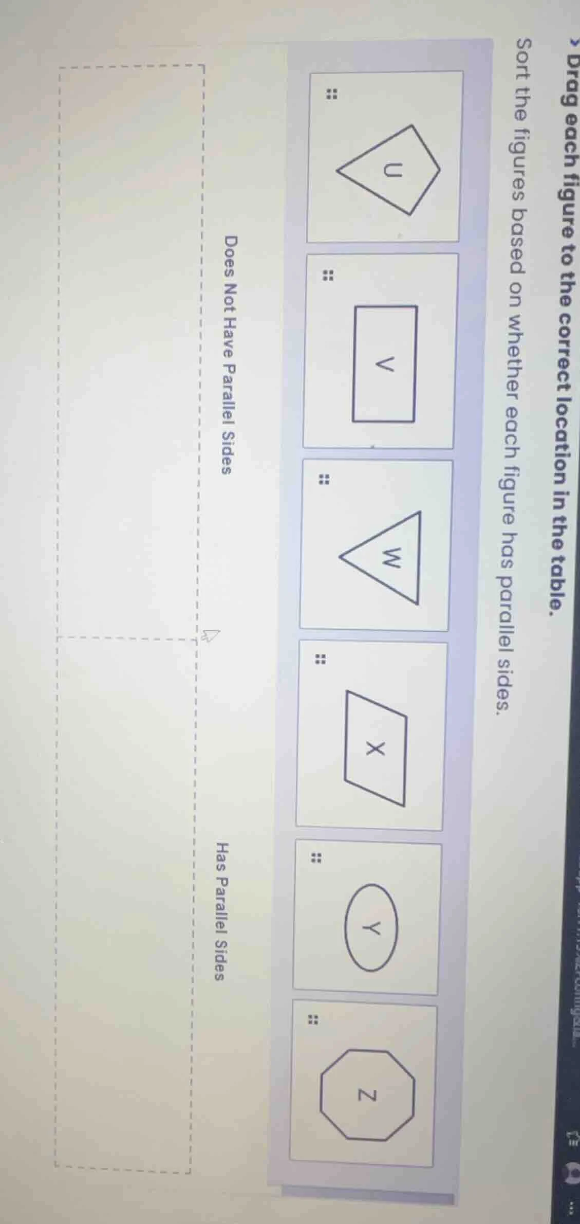 drag each figure to the correct location in the table. sort the figures…