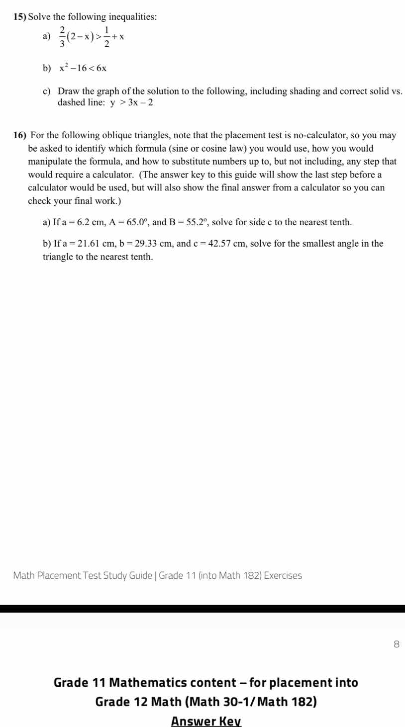 15) solve the following inequalities: a) \\( \\frac{2}{3}(2 - x) > \\fr…