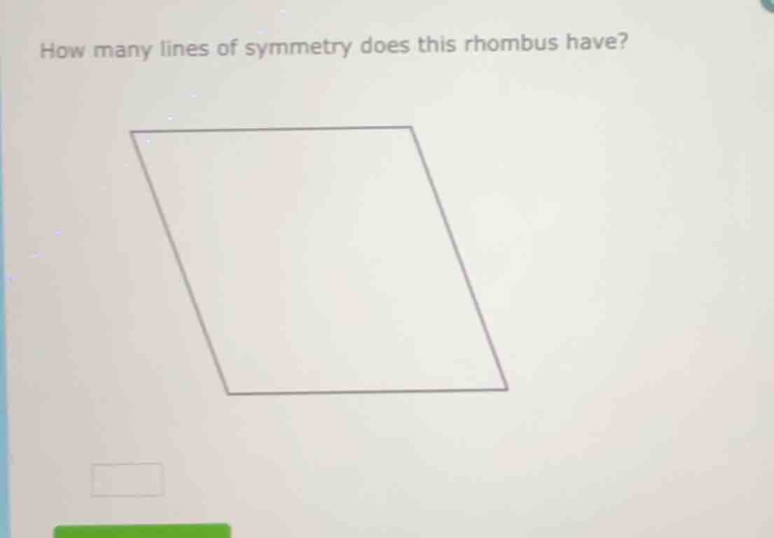 how many lines of symmetry does this rhombus have?