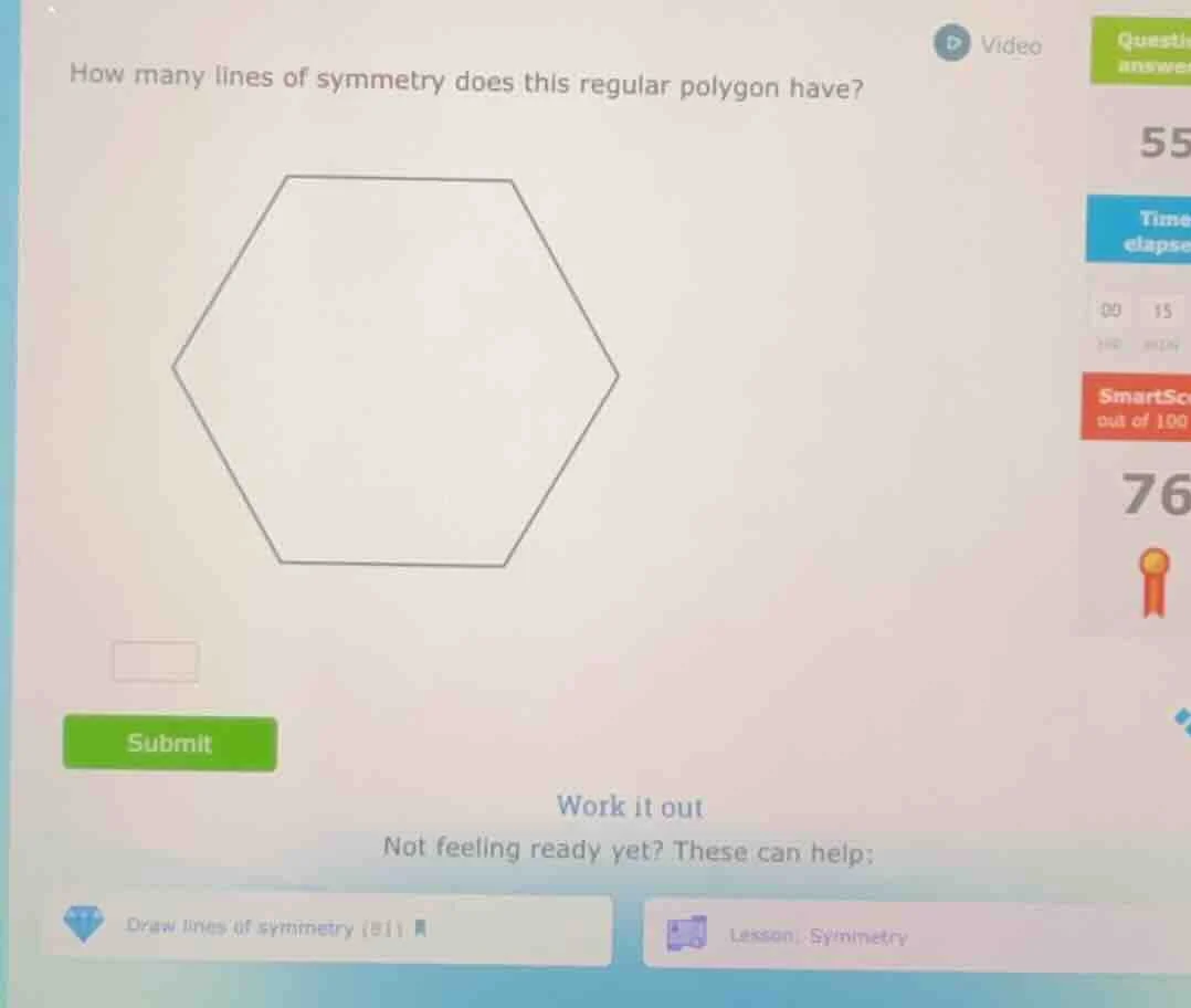 how many lines of symmetry does this regular polygon have?