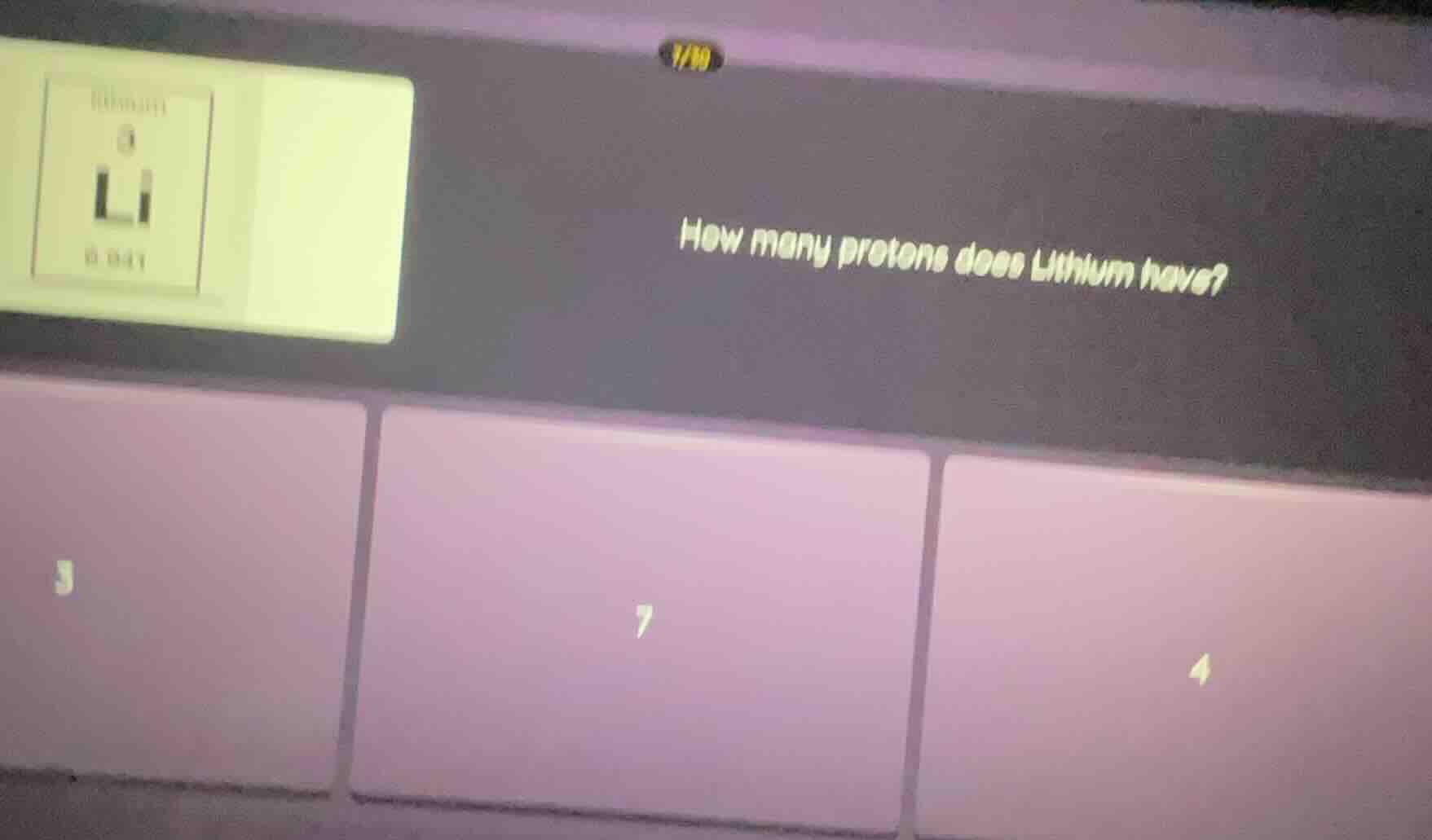how many protons does lithium have? 3 7 4