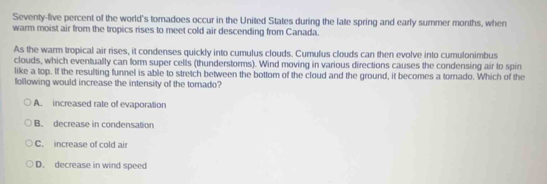 seventy - five percent of the worlds tornadoes occur in the united stat…