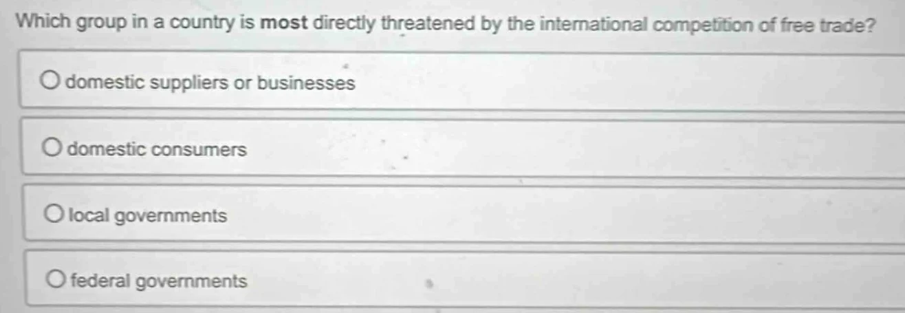 which group in a country is most directly threatened by the internation…