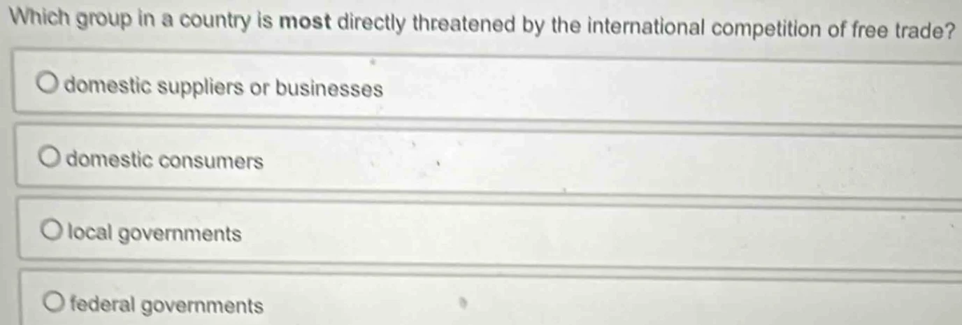 which group in a country is most directly threatened by the internation…