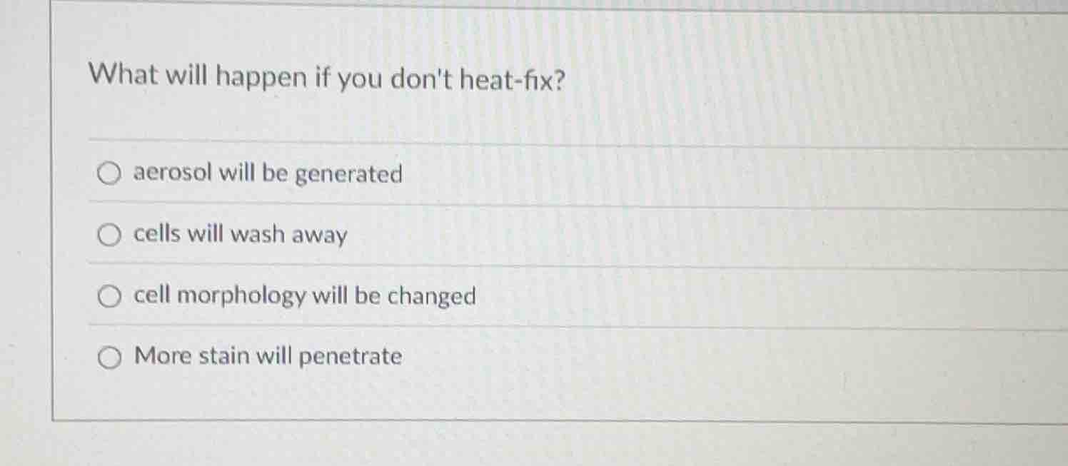what will happen if you dont heat - fix? ○ aerosol will be generated ○ …