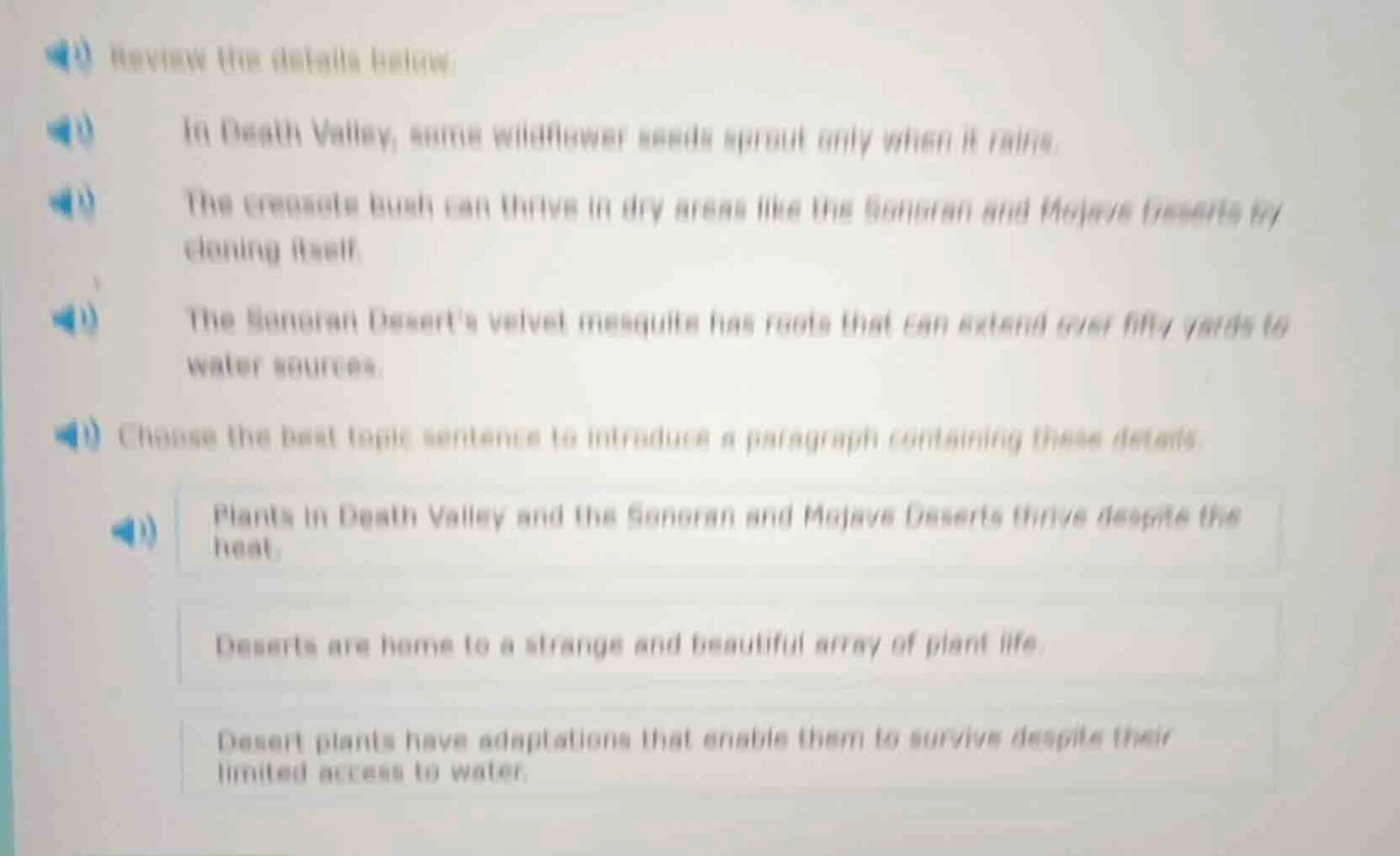 review the details below: in death valley, some wildflower seeds sprout…