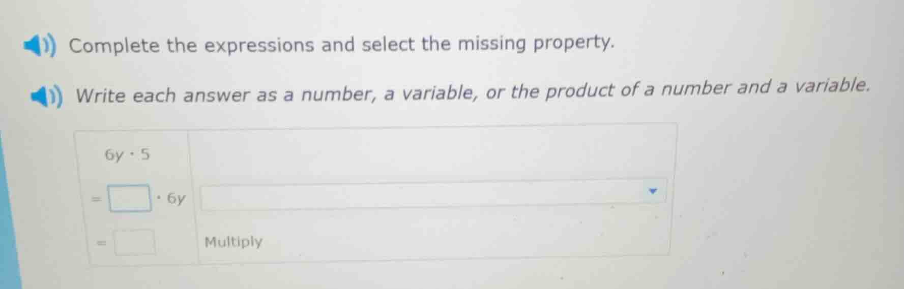 complete the expressions and select the missing property. write each an…