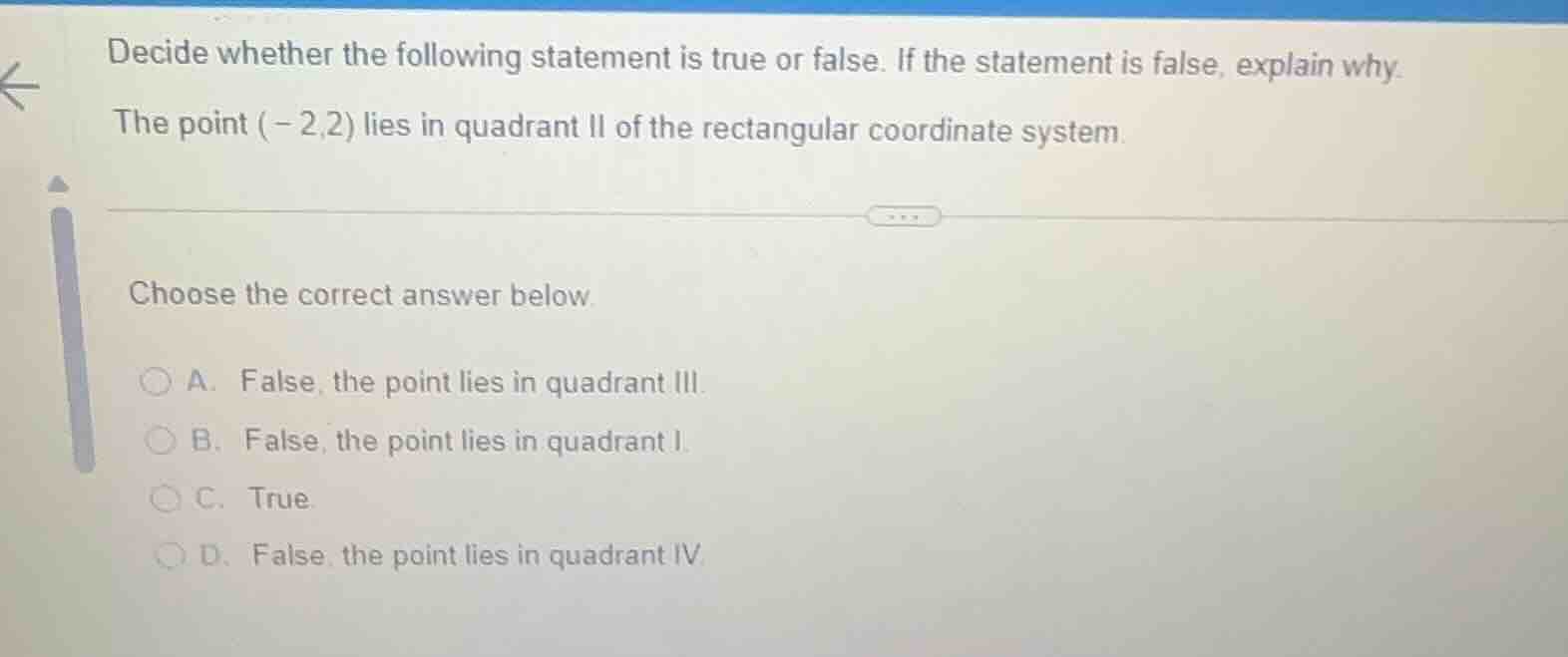 decide whether the following statement is true or false. if the stateme…