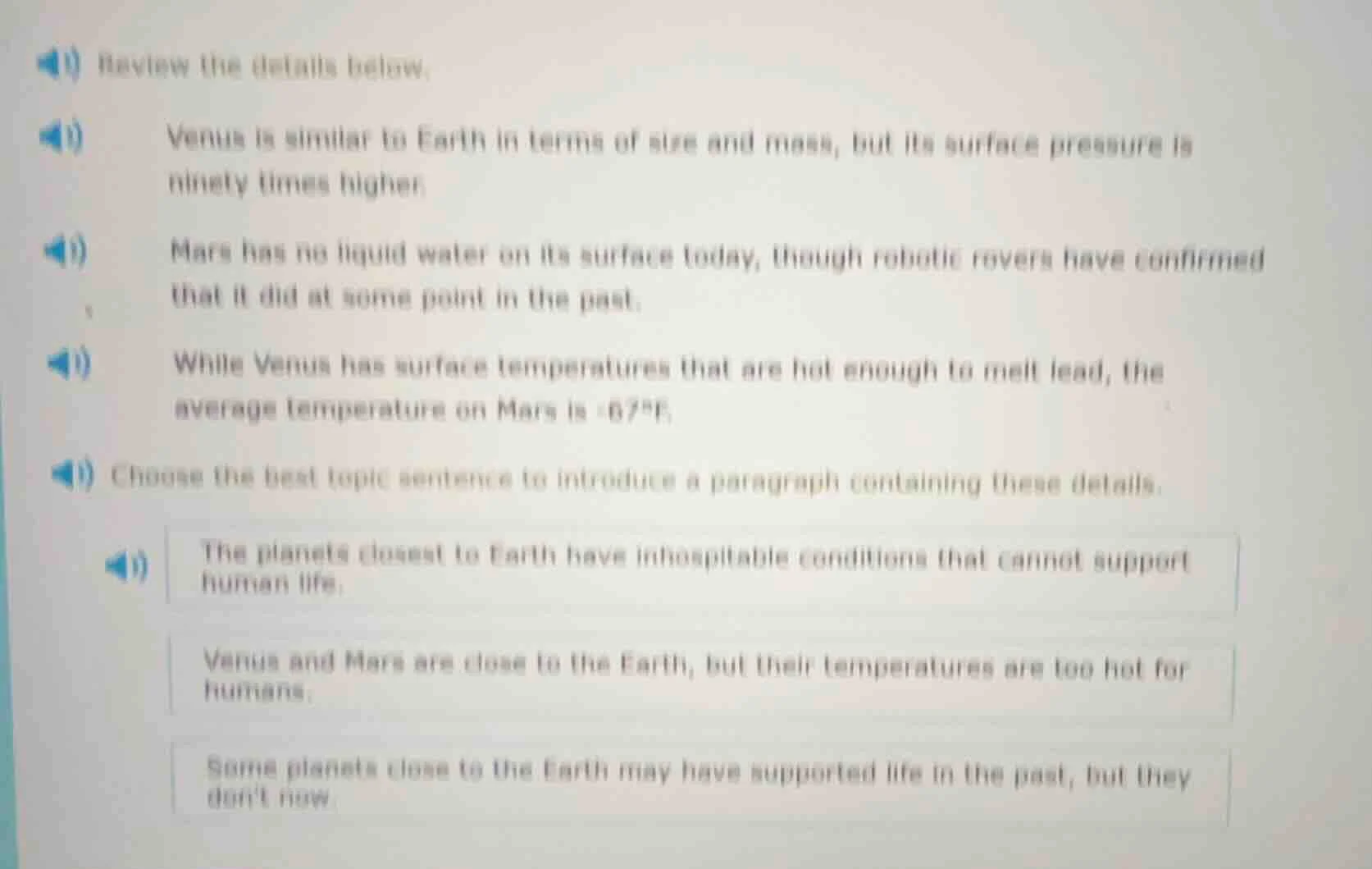 1) review the details below: 2) venus is similar to earth in terms of s…