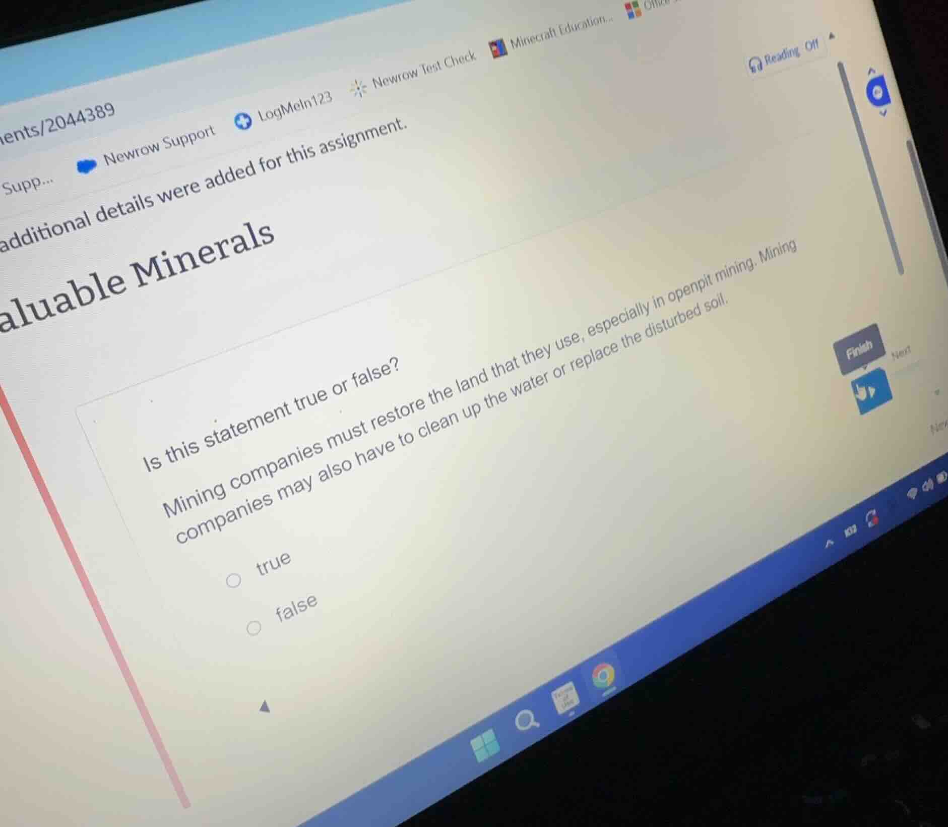 aluable minerals is this statement true or false? mining companies must…