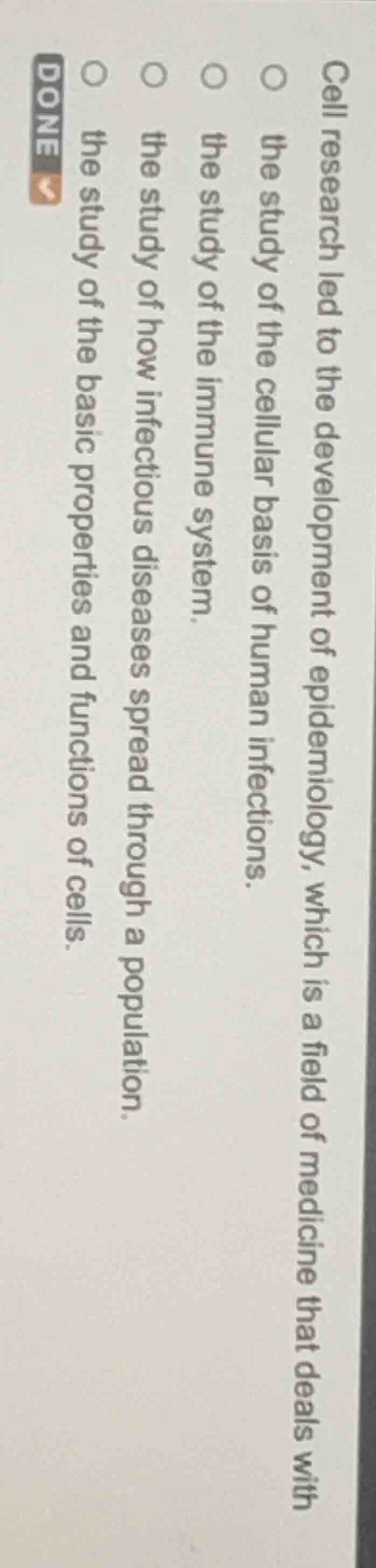 cell research led to the development of epidemiology, which is a field …