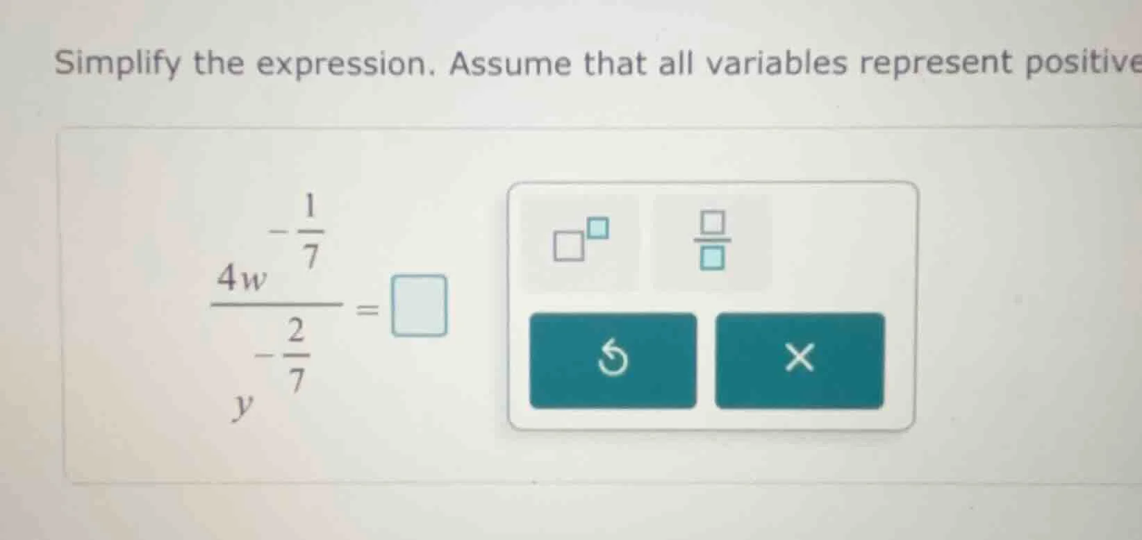 simplify the expression. assume that all variables represent positive\\…