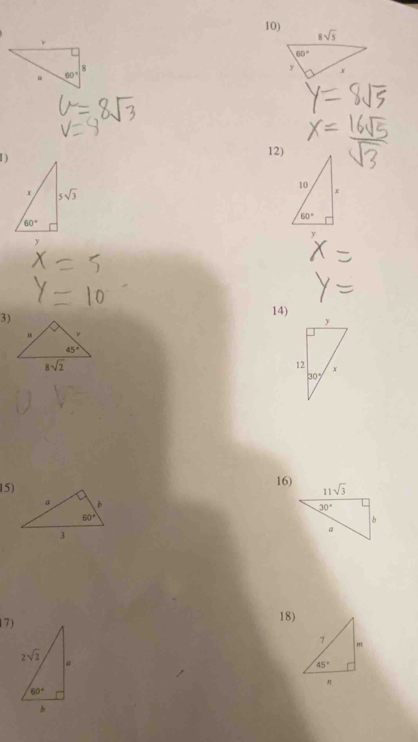 10) 1) 3) 15) 17) 12) 14) 16) 18)