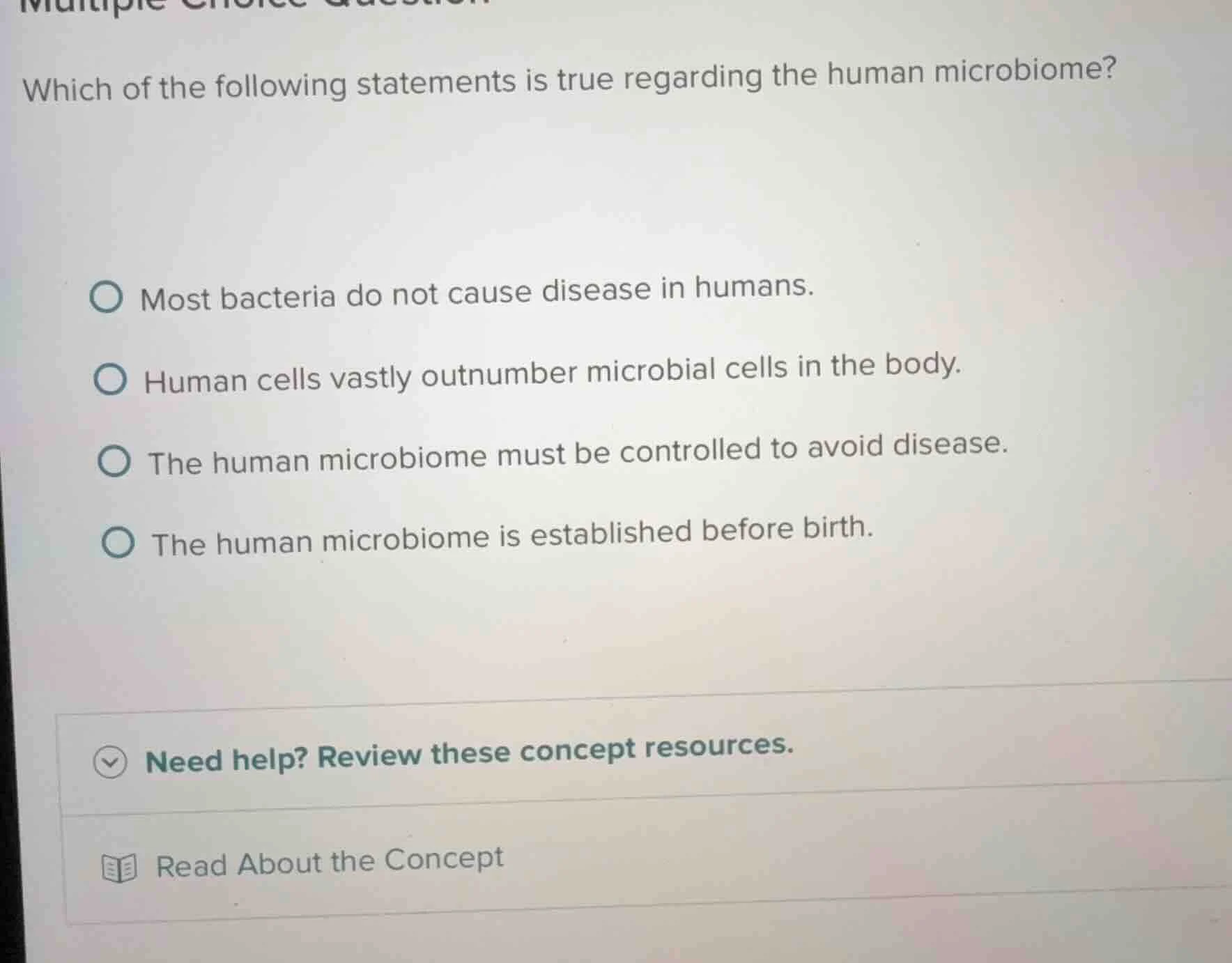 which of the following statements is true regarding the human microbiom…