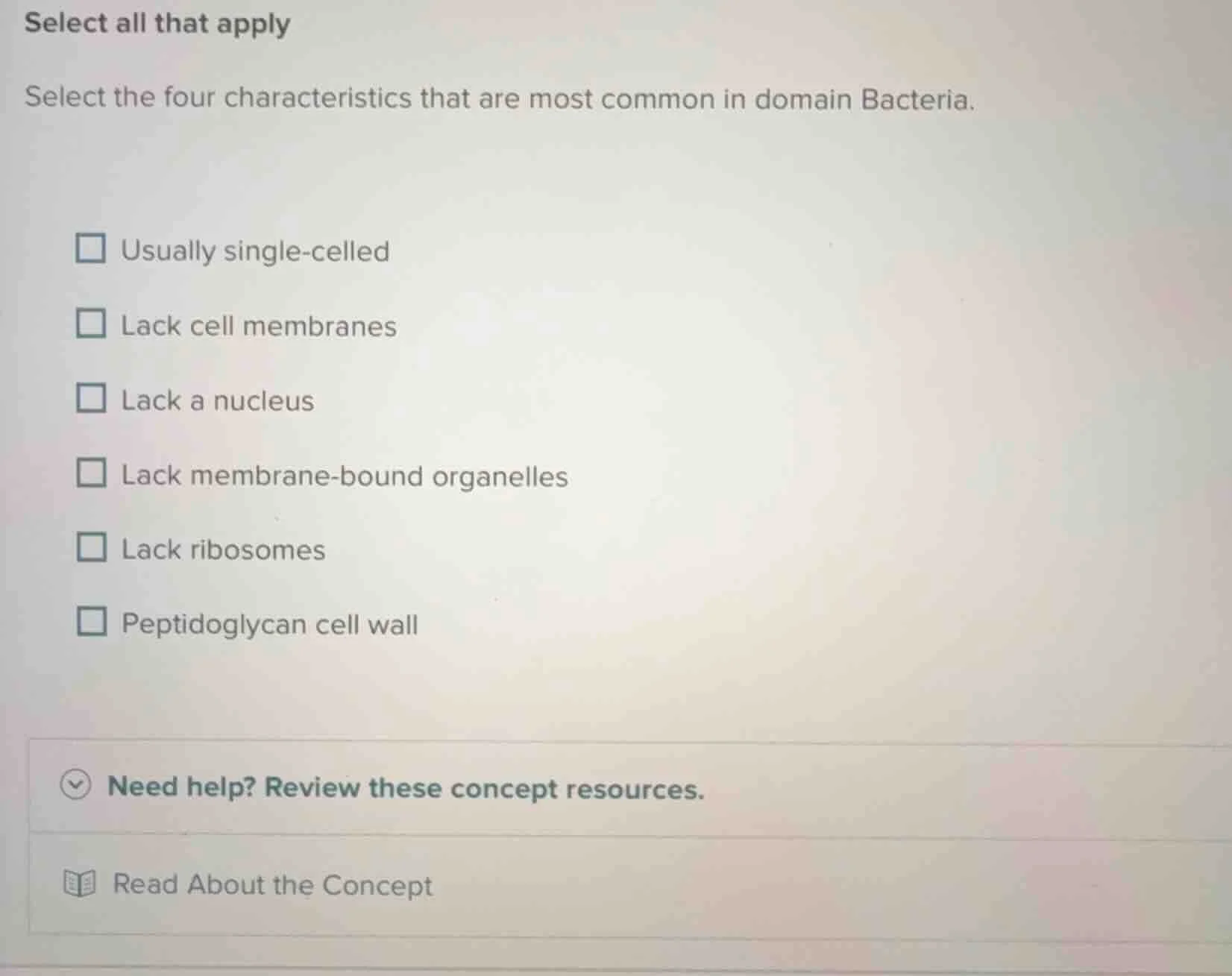 select all that apply select the four characteristics that are most com…