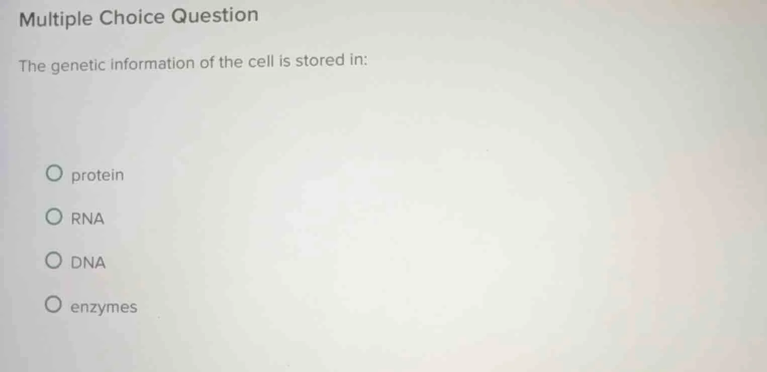 multiple choice question the genetic information of the cell is stored …