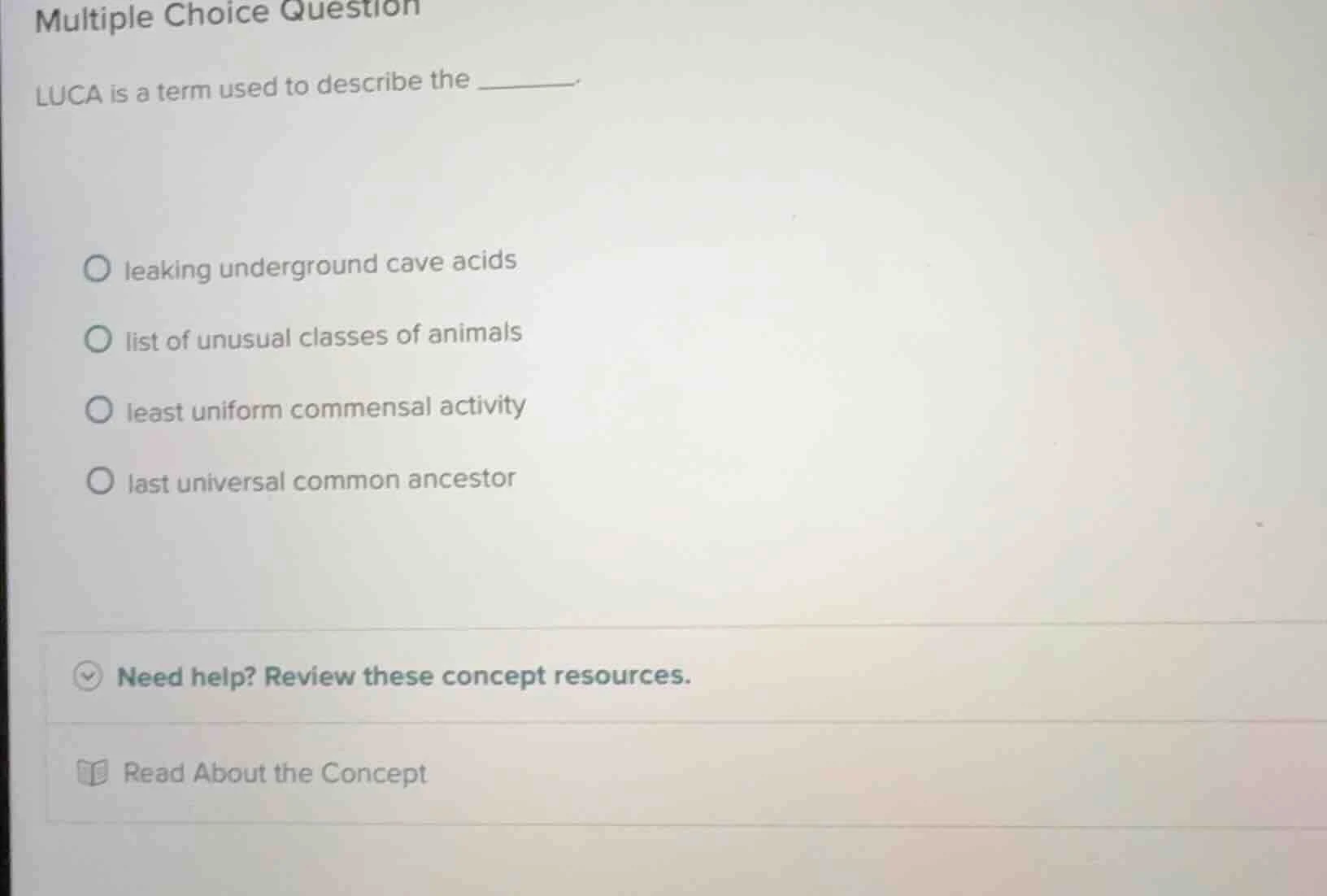 multiple choice question luca is a term used to describe the ______. le…