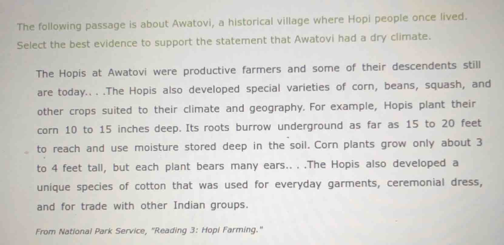 the following passage is about awatovi, a historical village where hopi…