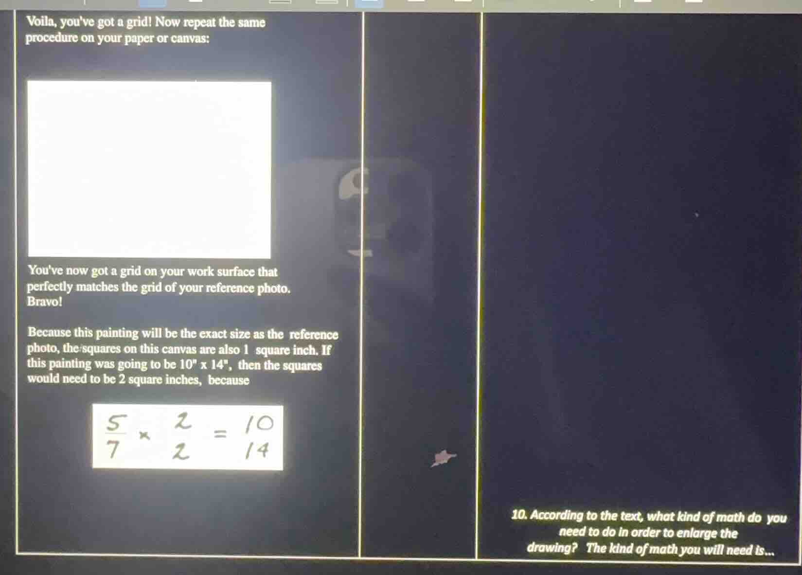 voila, youve got a grid! now repeat the same procedure on your paper or…