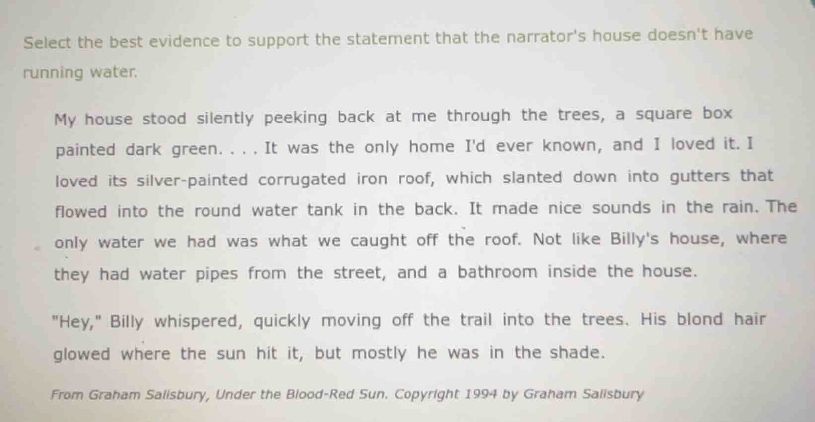 select the best evidence to support the statement that the narrators ho…